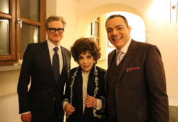 Con il premio Oscar Colin Firth e Gina Lollobrigida ai quali ho consegnato il Premio internazionale Apoxiomeno dedicato a mio cugino Alberto Sordi